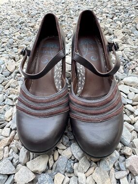 Dansko Brown Mary Jane with Striped Detail
